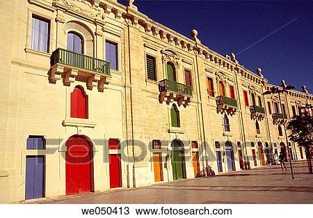 Houses by port, Valletta. Malta View Large Photo Image Stock Image - Houses by port, Valletta. Malta. Fotosearch