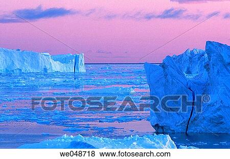 Iceberg. Midnight sun. Llulissat. Diskobay. Greenland. August. View Large Photo Image Stock Photo - Iceberg. Midnight sun. Llulissat. Diskobay. Greenland. August.. Fotosearch