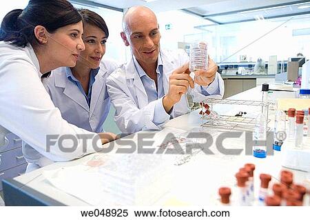 Stock Photography - Inasmet-Tecnalia Foundation, Technology and Research Centre, San Sebastian Technological Park, Basque Country. Chemists with Petri dishes, microbiology lab. Fotosearch