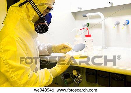 Stock Photography - Inasmet-Tecnalia Foundation, Technology and Research Centre, San Sebastian Technological Park, Basque Country. Wafer manufacture, integrated circuits manufacture, photolithography room, clean room. Fotosearch