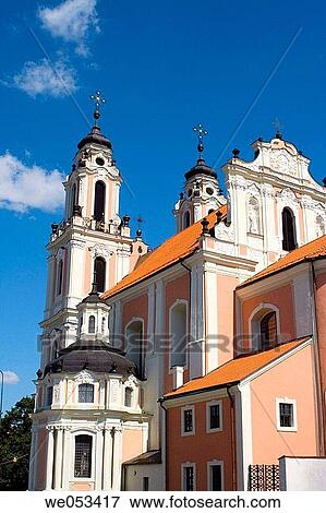 Stock Photo - July 2006. Sunny day in old-city of Vilnius. Fotosearch