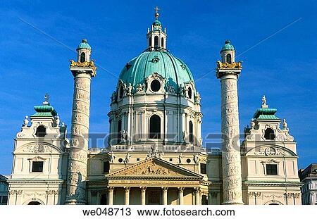 Karlskirche, Church of St Charles. Vienna. Austria. View Large Photo Image Stock Image - Karlskirche, Church of St Charles. Vienna. Austria.. Fotosearch