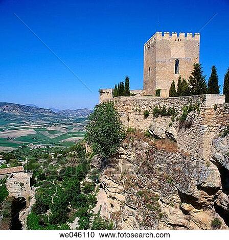 Stock Image - La Mota castle, Alcalß la Real. Ja? n province, Andalusia, Spain. Fotosearch