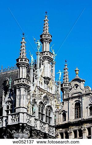 Maison du Roi on the market place in Brussels, Belgium View Large Photo Image Stock Photo - Maison du Roi on the market place in Brussels, Belgium. Fotosearch