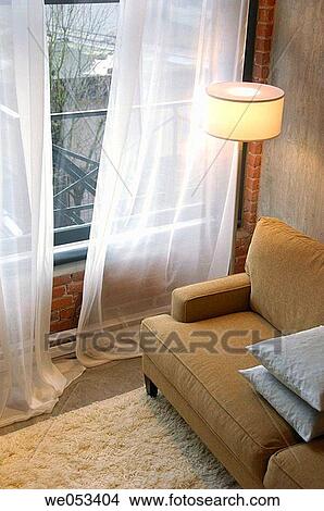 modern/contemporary loft interior of sofa and lamp View Large Photo Image Picture - modern/contemporary loft interior of sofa and lamp. Fotosearch