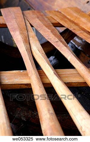 Stock Photography - Oars on a replica viking-ship, Viking-ship museum, Roskilde, Denmark, Scandinavia, Europe. Fotosearch