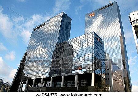 Office building with reflection in Rotterdam, Stationsplein, Holland, Netherlands View Large Photo Image Stock Photograph - Office building with reflection in Rotterdam, Stationsplein, Holland, Netherlands. Fotosearch