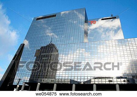 Office building with reflection in Rotterdam, Stationsplein, Holland, Netherlands View Large Photo Image Stock Photography - Office building with reflection in Rotterdam, Stationsplein, Holland, Netherlands. Fotosearch