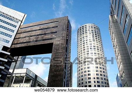 Stock Photo - Office buildings in Rotterdam, Stationsplein, Holland, Netherlands. Fotosearch