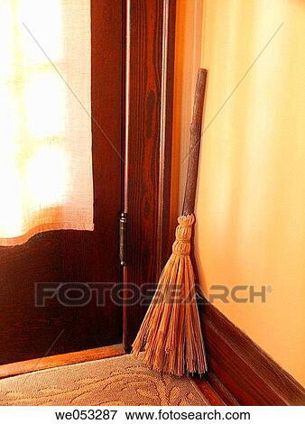 Old Broom by Door View Large Photo Image Stock Photo - Old Broom by Door. Fotosearch