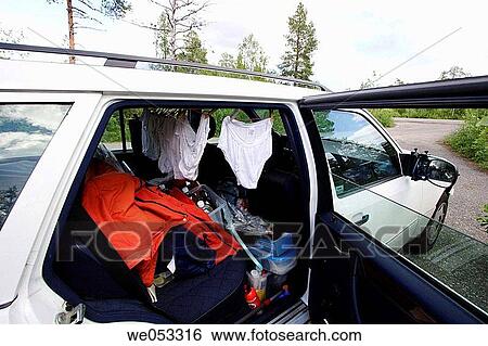 On the road: drying the washing in the car. Northern Finland, Lapland, Scandinavia, Europe. View Large Photo Image Stock Photograph - On the road: drying the washing in the car. Northern Finland, Lapland, Scandinavia, Europe.. Fotosearch