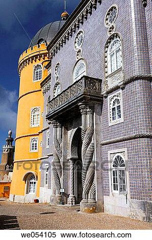 Pena National Palace, Sintra. Portugal View Large Photo Image Stock Photography - Pena National Palace, Sintra. Portugal. Fotosearch