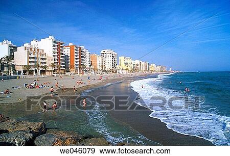 Stock Photo - Playa del Zapillo, Almer? a. Andalusia, Spain. Fotosearch