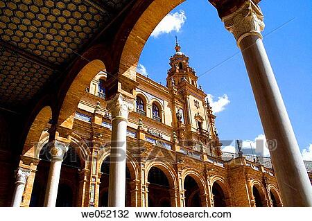Plaza de Espana in Sevilla, Spain, april 2006 View Large Photo Image Stock Image - Plaza de Espana in Sevilla, Spain, april 2006. Fotosearch