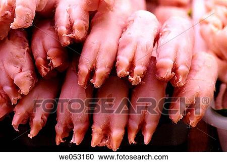 Pork trotters. La Boquer? a market. Barcelona. Spain. View Large Photo Image Stock Image - Pork trotters. La Boquer? a market. Barcelona. Spain.. Fotosearch