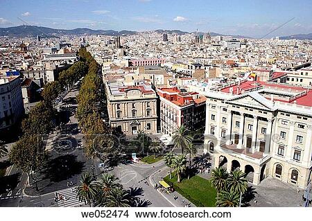 Ramblas (left) and military government building (right), Barcelona, Spain View Large Photo Image Picture - Ramblas (left) and military government building (right), Barcelona, Spain. Fotosearch
