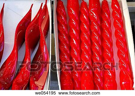 Red candles. Fira de Santa Ll·cia, Barcelona, Catalonia, Spain View Large Photo Image Stock Photography - Red candles. Fira de Santa Ll·cia, Barcelona, Catalonia, Spain. Fotosearch
