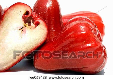 Red rose apple (Jambu) with one apple cut in half View Large Photo Image Stock Photo - Red rose apple (Jambu) with one apple cut in half. Fotosearch