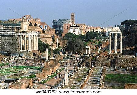 Roman forum with the Colosseum in background, Rome. Lazio, Italy View Large Photo Image Stock Image - Roman forum with the Colosseum in background, Rome. Lazio, Italy. Fotosearch