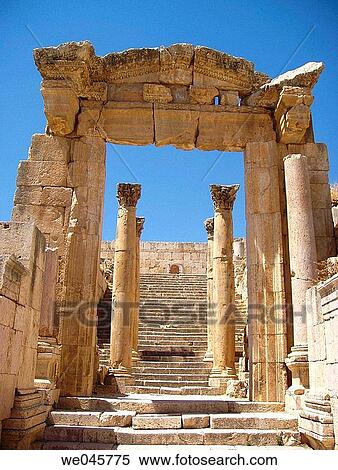 Ruins at Jerash, Jordan View Large Photo Image Stock Photography - Ruins at Jerash, Jordan. Fotosearch