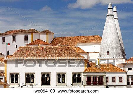 Sintra National Palace. Portugal View Large Photo Image Stock Photo - Sintra National Palace. Portugal. Fotosearch