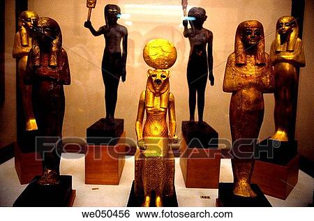 Statues from the tomb of Tutankhamen in the Egyptian Museum, Cairo. Egypt View Large Photo Image Stock Photograph - Statues from the tomb of Tutankhamen in the Egyptian Museum, Cairo. Egypt. Fotosearch