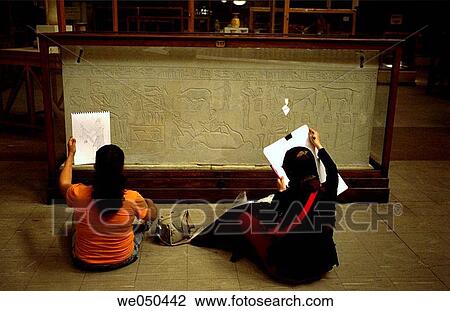 Students drawing reliefs in Egyptian Museum, Cairo. Egypt View Large Photo Image Stock Image - Students drawing reliefs in Egyptian Museum, Cairo. Egypt. Fotosearch