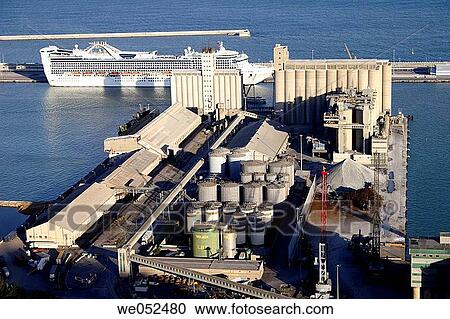 Tanks, Port of Barcelona, Spain View Large Photo Image Stock Image - Tanks, Port of Barcelona, Spain. Fotosearch