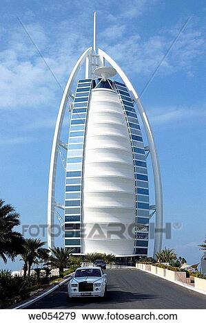 The luxury hotel, Burj Al Arab, (the world's first seven star hotel). Emirate of Dubai. United Arab Emirates on the Persian Gulf. View Large Photo Image Stock Photo - The luxury hotel, Burj Al Arab, (the world's first seven star hotel). Emirate of Dubai. United Arab Emirates on the Persian Gulf.. Fotosearch
