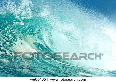 Wave at the North Shore. Oahu, Hawaii, USA, Pacific Ocean. View Large Photo Image Picture - Wave at the North Shore. Oahu, Hawaii, USA, Pacific Ocean.. Fotosearch