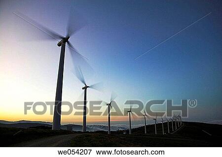 Stock Photo - Wind turbines. Lugo province, Galicia, Spain. Fotosearch