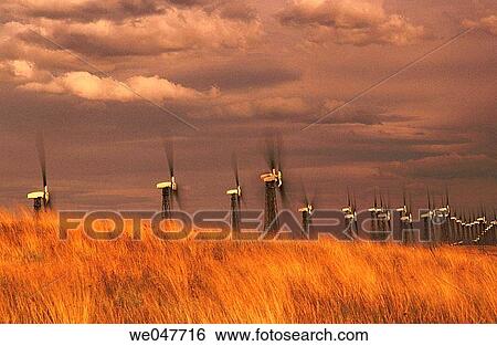 Wind turbines, near Pincher Creek, Alberta. Canada View Large Photo Image Stock Photograph - Wind turbines, near Pincher Creek, Alberta. Canada. Fotosearch