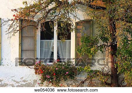 Window of old house. Bavaria, Germany, Europe. View Large Photo Image Stock Photograph - Window of old house. Bavaria, Germany, Europe.. Fotosearch