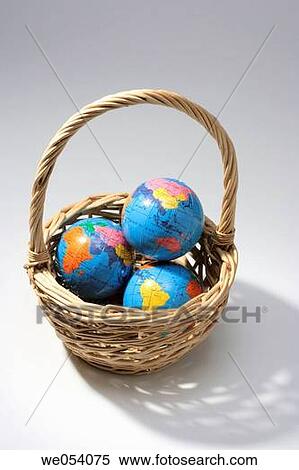 World Globes in Basket View Large Photo Image Stock Photography - World Globes in Basket. Fotosearch
