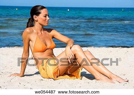 30's, beach, absorbed, 20's View Large Photo Image Stock Photo - 30's, beach, absorbed, 20's. Fotosearch