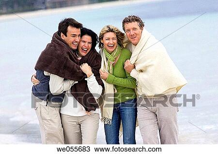 Stock Image - affection, autumn, amusement, 30's. Fotosearch