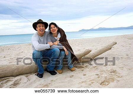 affection, beach, autumn, 30's View Large Photo Image Stock Photo - affection, beach, autumn, 30's. Fotosearch