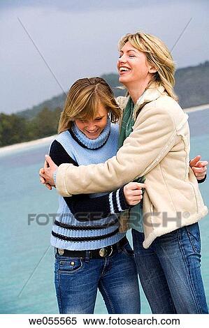 affection, beach, autumn, amusement, 30's View Large Photo Image Stock Photography - affection, beach, autumn, amusement, 30's. Fotosearch
