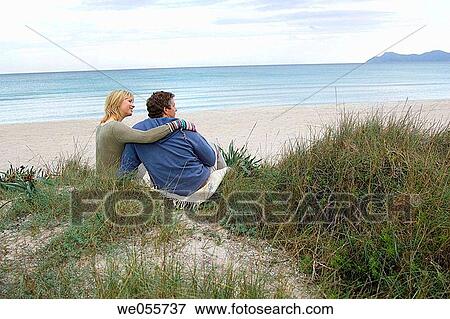 affection, beach, back view, 30's View Large Photo Image Stock Photo - affection, beach, back view, 30's. Fotosearch