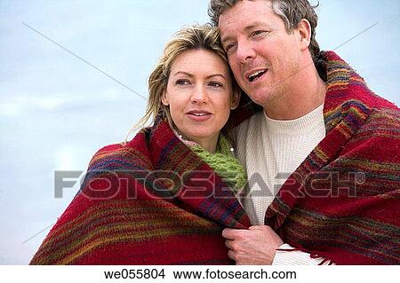 affection, blanket, beach, autumn, 30's View Large Photo Image Picture - affection, blanket, beach, autumn, 30's. Fotosearch