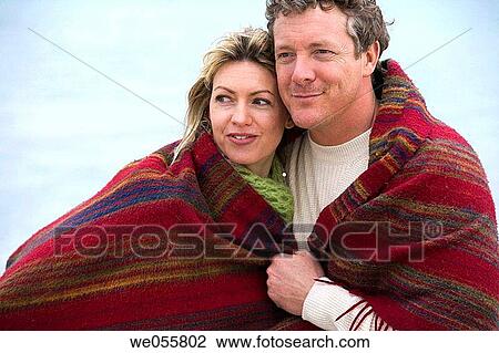 affection, blanket, beach, autumn, 30's View Large Photo Image Stock Image - affection, blanket, beach, autumn, 30's. Fotosearch