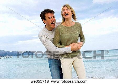 affection, bond, beach, amusement, 30's View Large Photo Image Stock Photo - affection, bond, beach, amusement, 30's. Fotosearch