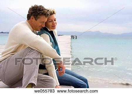 affection, bond, beach, autumn, 30's View Large Photo Image Stock Image - affection, bond, beach, autumn, 30's. Fotosearch