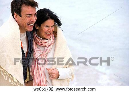 affection, bond, beach, autumn, 30's View Large Photo Image Stock Image - affection, bond, beach, autumn, 30's. Fotosearch
