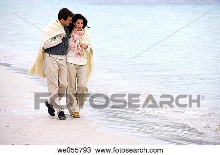 affection, bond, beach, autumn, 30's View Large Photo Image Stock Image - affection, bond, beach, autumn, 30's. Fotosearch