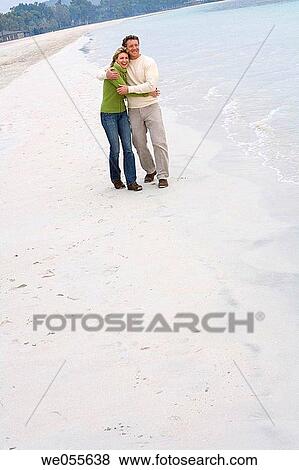 affection, bond, beach, autumn, 30's View Large Photo Image Stock Photo - affection, bond, beach, autumn, 30's. Fotosearch