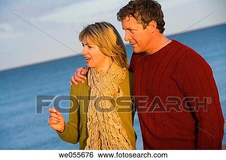 affection, bond, beach, autumn, 30's View Large Photo Image Stock Photograph - affection, bond, beach, autumn, 30's. Fotosearch