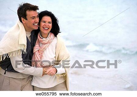 affection, bond, beach, autumn, 30's View Large Photo Image Stock Photography - affection, bond, beach, autumn, 30's. Fotosearch