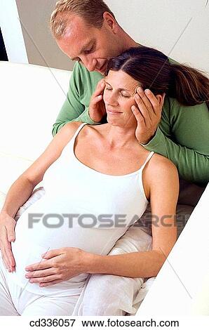 affection, bond, belly, at-home, 30's View Large Photo Image Stock Photo - affection, bond, belly, at-home, 30's. Fotosearch