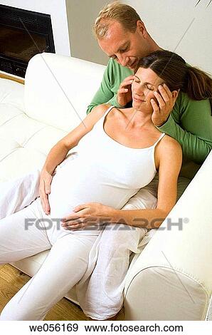 affection, bond, belly, at-home, 30's View Large Photo Image Stock Photo - affection, bond, belly, at-home, 30's. Fotosearch